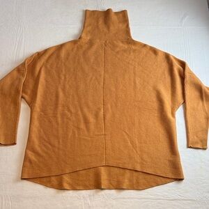 Women's Orange Oversized Turtleneck Sweater Size S